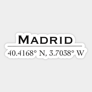 Madrid coordinate Sticker